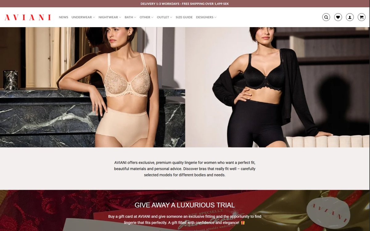 AVIANI Lingerie Store — AVIANI premium lingerie e-commerce store