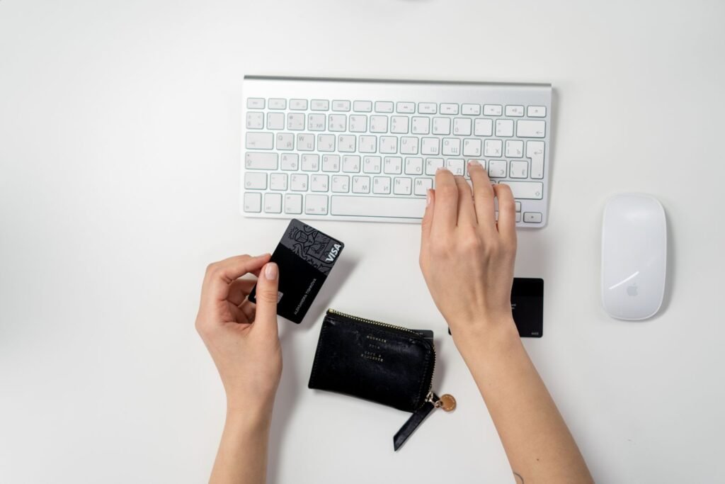 Person shopping online on a laptop
